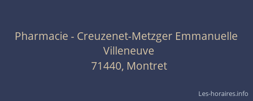 Pharmacie - Creuzenet-Metzger Emmanuelle