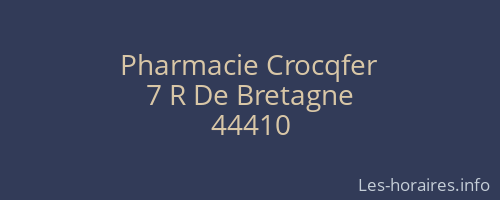 Pharmacie Crocqfer