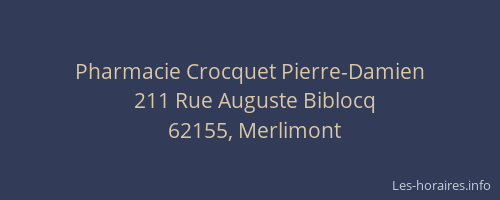 Pharmacie Crocquet Pierre-Damien