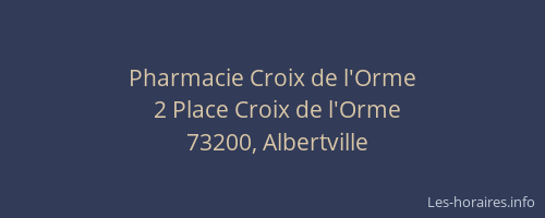 Pharmacie Croix de l'Orme