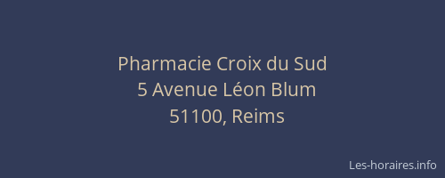 Pharmacie Croix du Sud