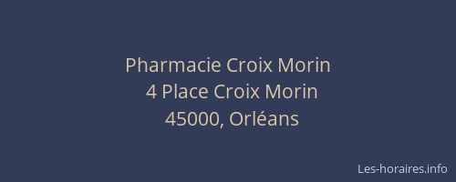 Pharmacie Croix Morin