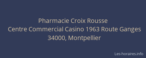 Pharmacie Croix Rousse
