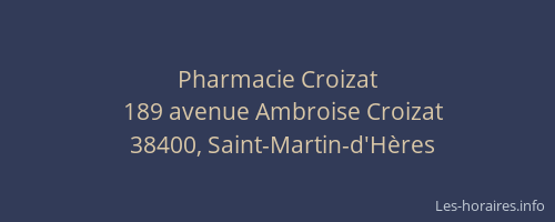 Pharmacie Croizat