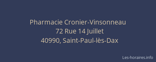 Pharmacie Cronier-Vinsonneau