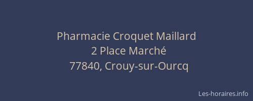 Pharmacie Croquet Maillard