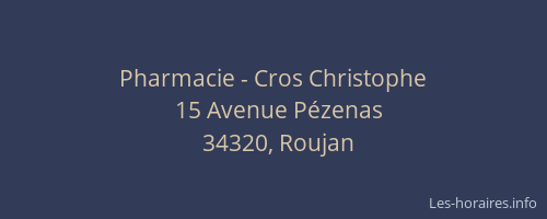 Pharmacie - Cros Christophe