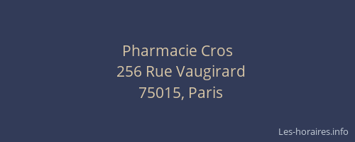 Pharmacie Cros