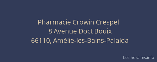 Pharmacie Crowin Crespel