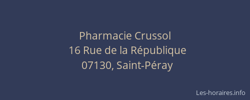 Pharmacie Crussol