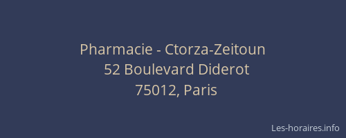 Pharmacie - Ctorza-Zeitoun