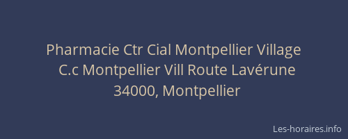 Pharmacie Ctr Cial Montpellier Village