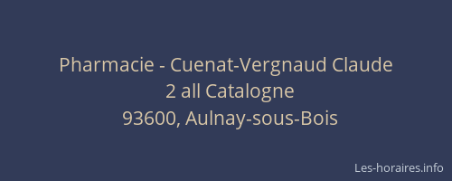 Pharmacie - Cuenat-Vergnaud Claude