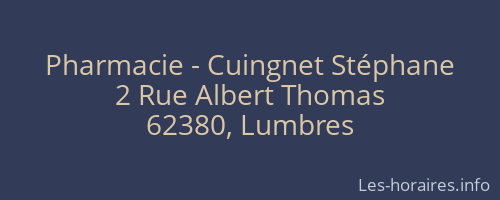 Pharmacie - Cuingnet Stéphane
