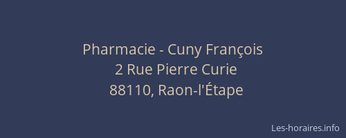 Pharmacie - Cuny Fran&ccedil;ois