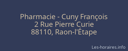 Pharmacie - Cuny François