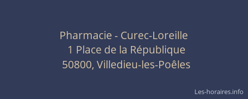 Pharmacie - Curec-Loreille