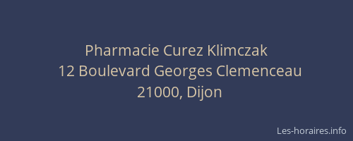 Pharmacie Curez Klimczak
