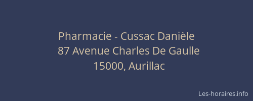 Pharmacie - Cussac Danièle