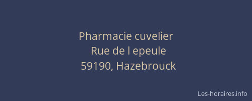 Pharmacie cuvelier