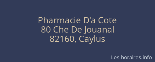 Pharmacie D'a Cote