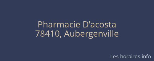 Pharmacie D'acosta