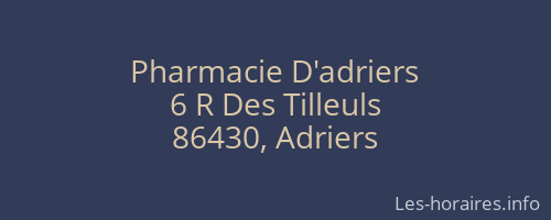Pharmacie D'adriers