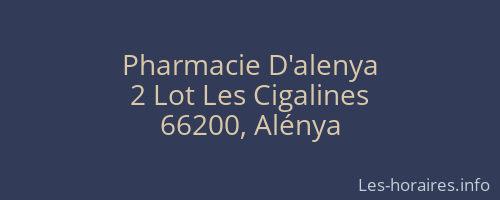 Pharmacie D'alenya