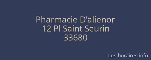 Pharmacie D'alienor