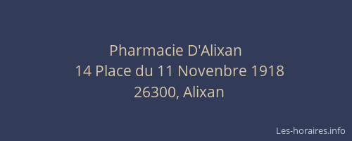 Pharmacie D'Alixan