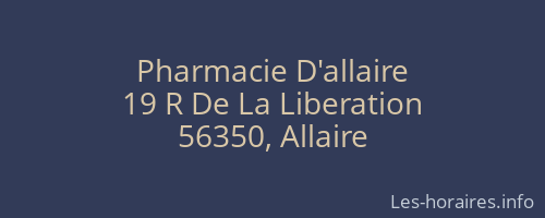 Pharmacie D'allaire