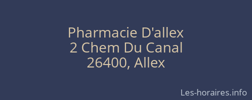 Pharmacie D'allex