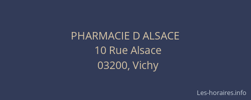 PHARMACIE D ALSACE