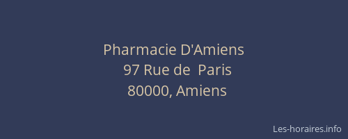 Pharmacie D'Amiens