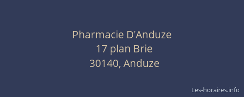 Pharmacie D'Anduze