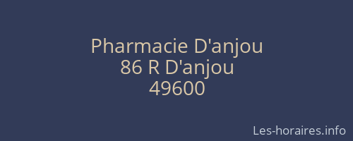 Pharmacie D'anjou