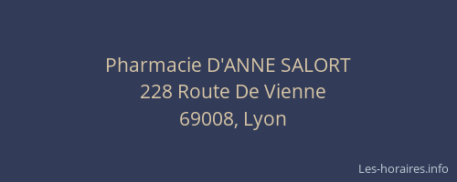 Pharmacie D'ANNE SALORT