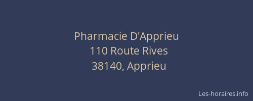 Pharmacie D'Apprieu