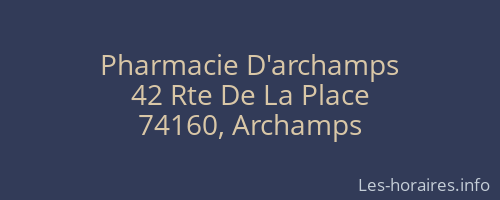 Pharmacie D'archamps