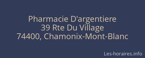 Pharmacie D'argentiere
