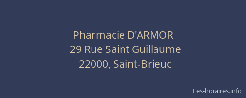 Pharmacie D'ARMOR