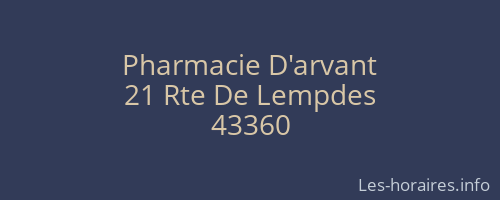 Pharmacie D'arvant