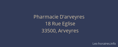 Pharmacie D'arveyres
