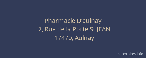 Pharmacie D'aulnay
