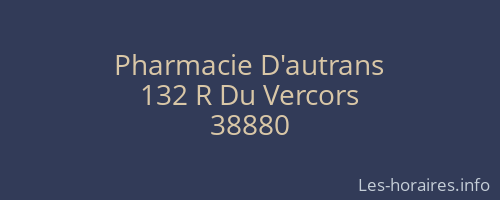 Pharmacie D'autrans
