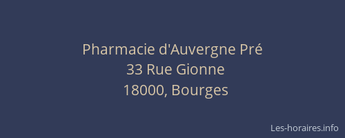 Pharmacie d'Auvergne Pré