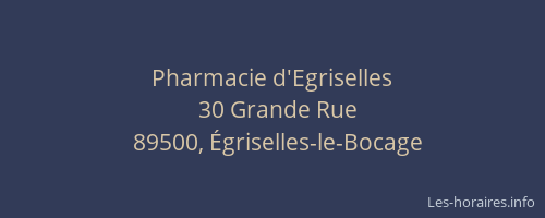 Pharmacie d'Egriselles