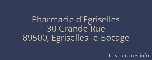 Pharmacie d'Egriselles