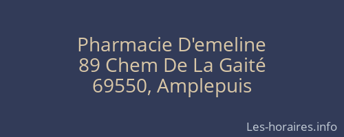 Pharmacie D'emeline