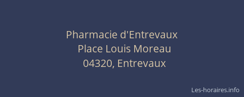 Pharmacie d'Entrevaux